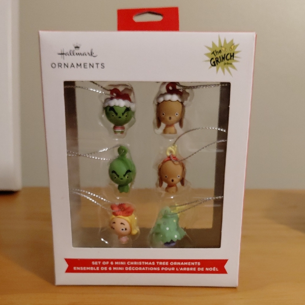 6 Hallmark Mini Grinch Character Ornaments Set Adorable NIB